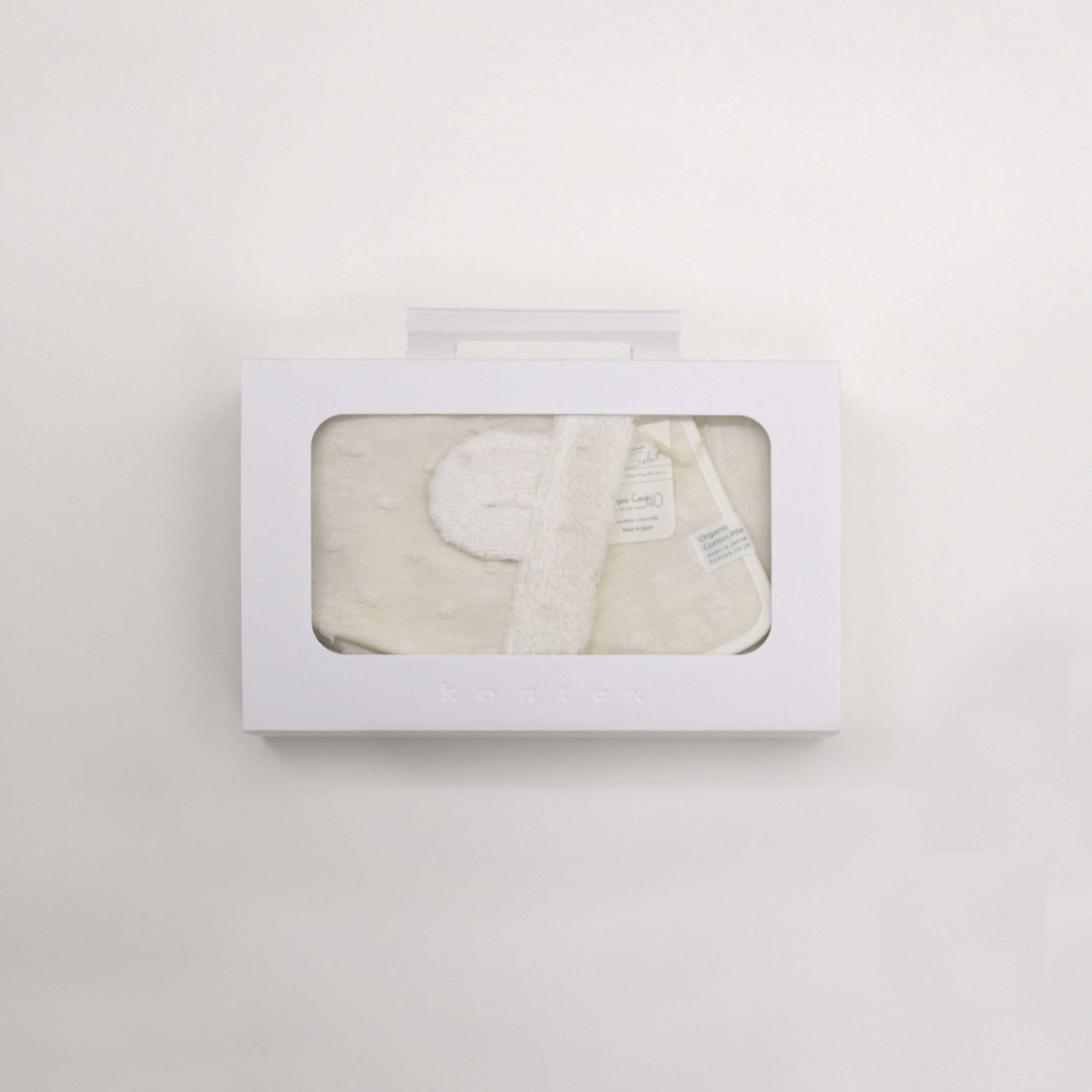 ナチュラルドット フード付きバスタオル・ハンカチセット