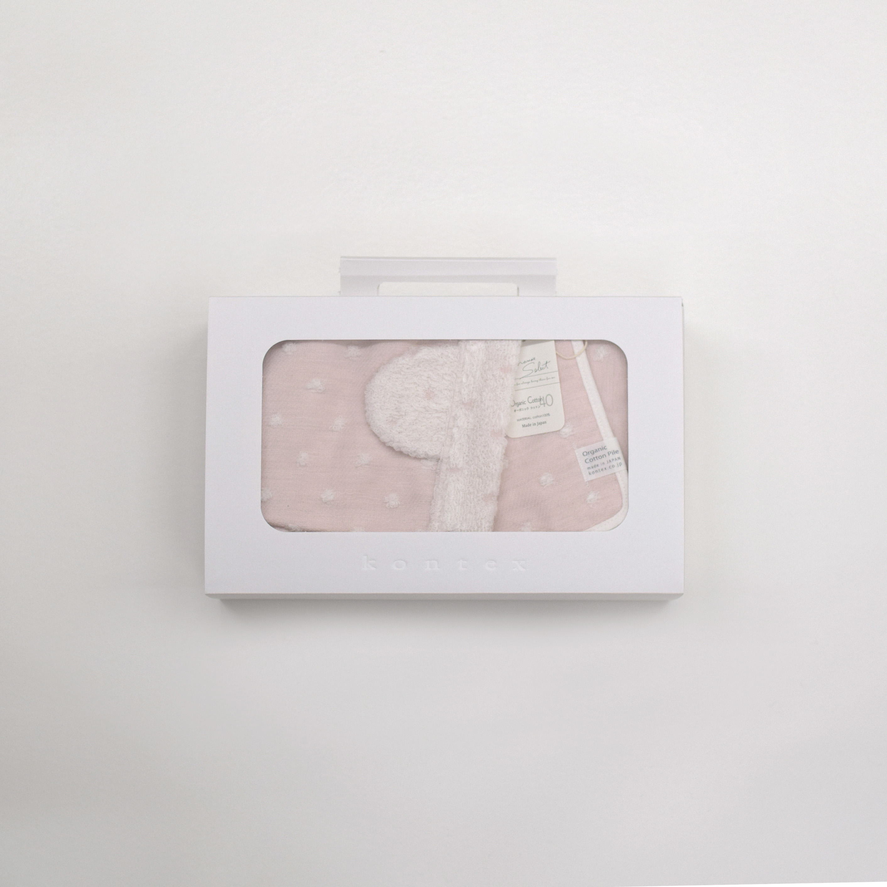 ナチュラルドット フード付きバスタオル・ハンカチセット