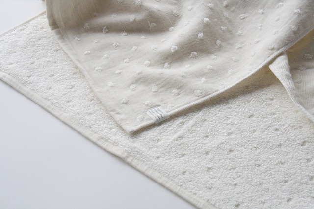 ナチュラルドット フード付きバスタオル・ハンカチセット