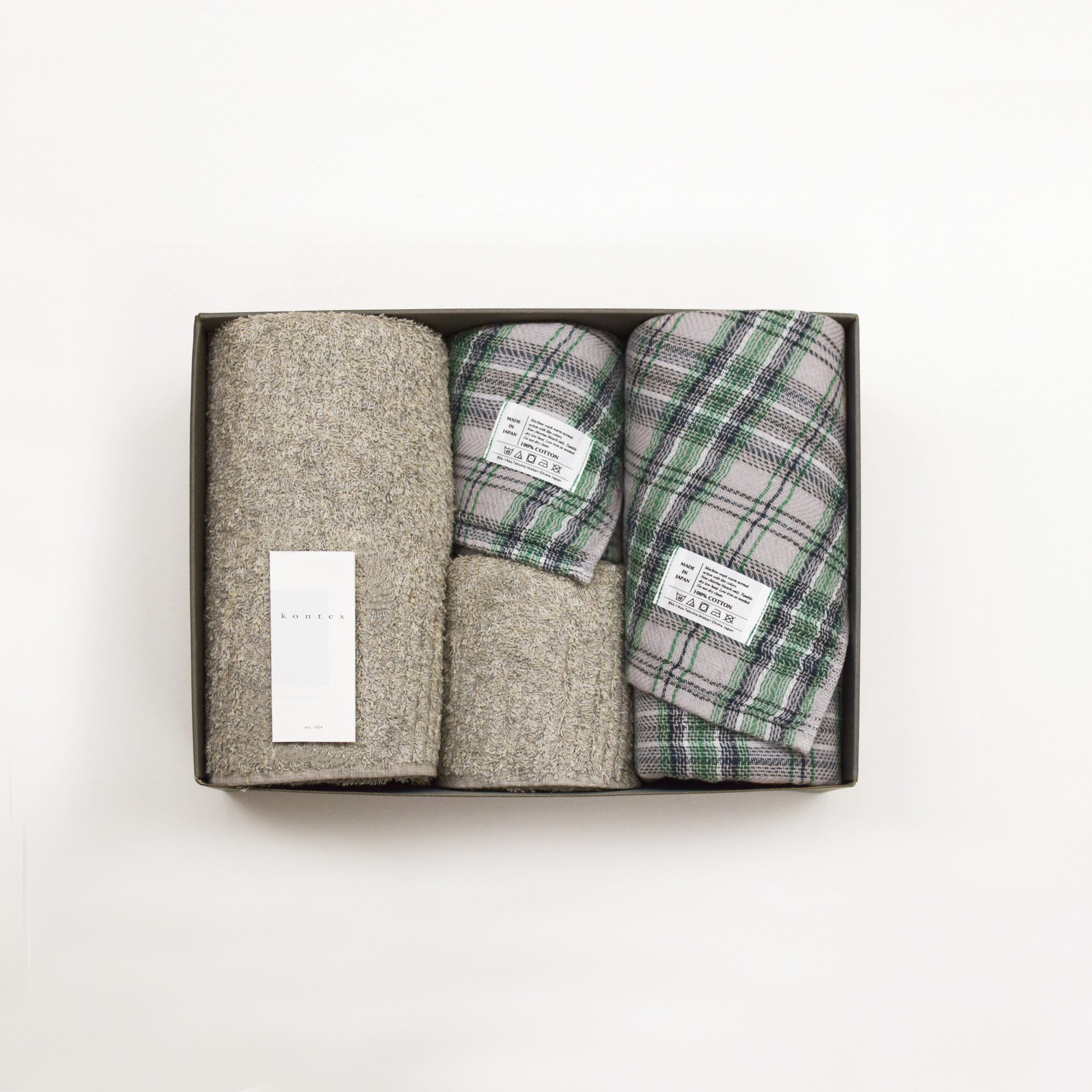 ヴィータ・タータンチェック バスタオル＆フェイスタオル2枚セット