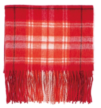 ウール・カシミヤ混合 紡毛タータンチェックストール(50cm*180cm)