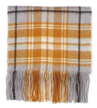 ウール・カシミヤ混合 紡毛タータンチェックストール(50cm*180cm)
