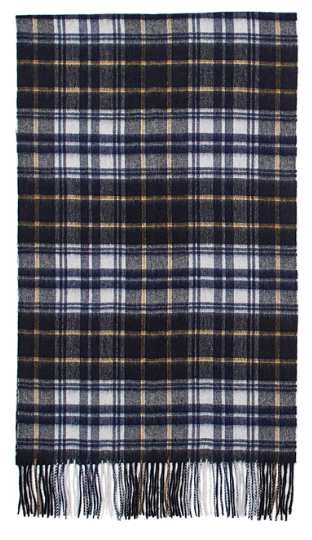 ウール・カシミヤ混合 紡毛タータンチェックストール(50cm*180cm)