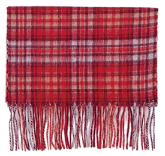 ウール・カシミヤ混合 紡毛タータンチェックマフラー(30cm*180cm)