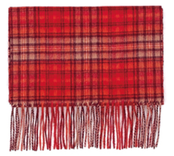 ウール・カシミヤ混合 紡毛タータンチェックマフラー(30cm*180cm)