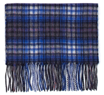 ウール・カシミヤ混合 紡毛タータンチェックマフラー(30cm*180cm)