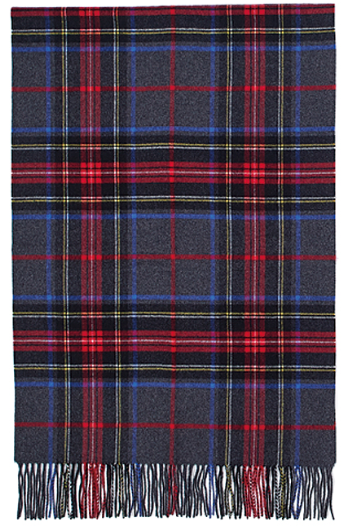 カシミヤ100% 紡毛チェックストール(60cm*190cm)