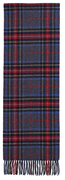 カシミヤ100% 紡毛チェックマフラー(27cm*170cm)