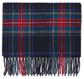 カシミヤ100% 紡毛チェックマフラー(27cm*170cm)