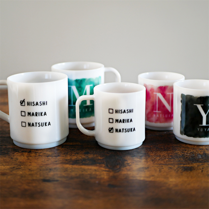 【名入れ】Myマグカップ -SUISAI- お得なファミリー＆カップルセット＜電子レンジ・食洗機対応＆プラスチック＞