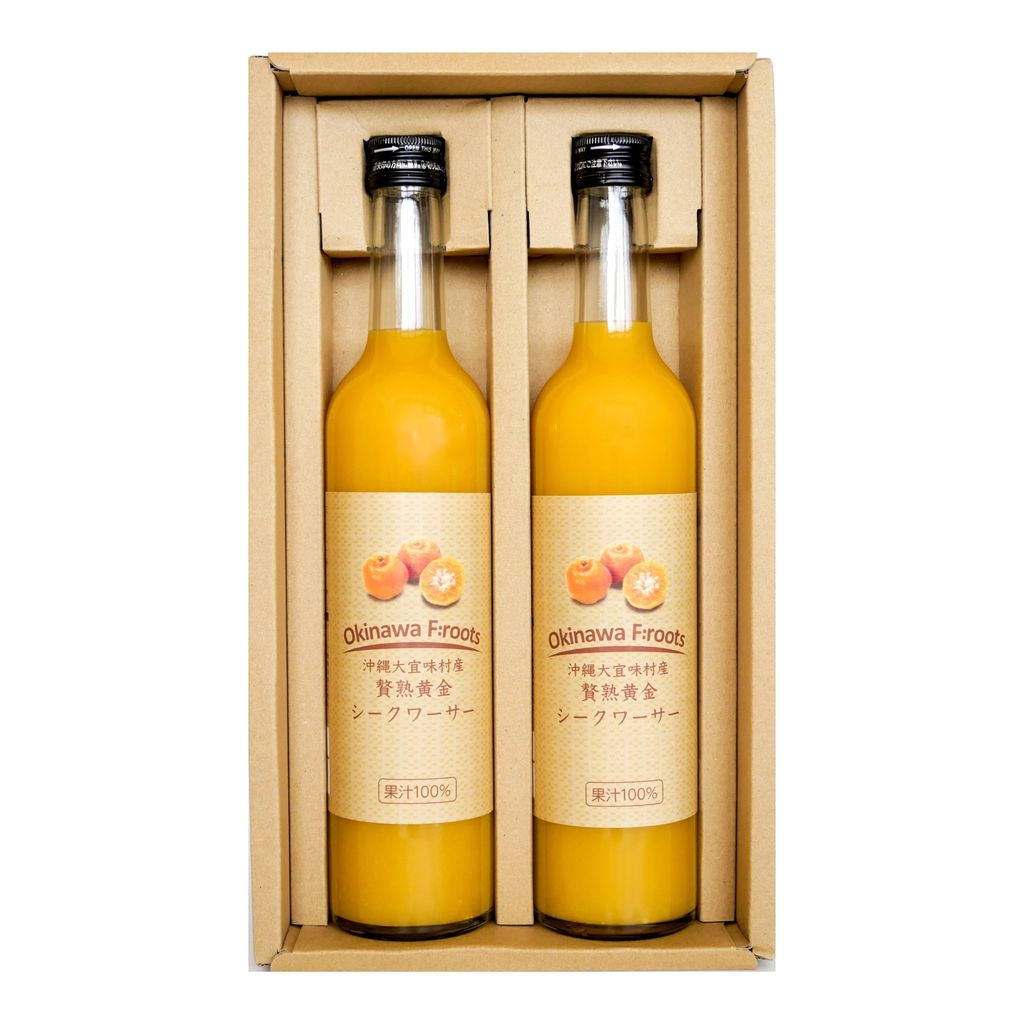 贅熟 大宜味村産黄金(くがに)シークヮーサージュース(100%) 2本セット