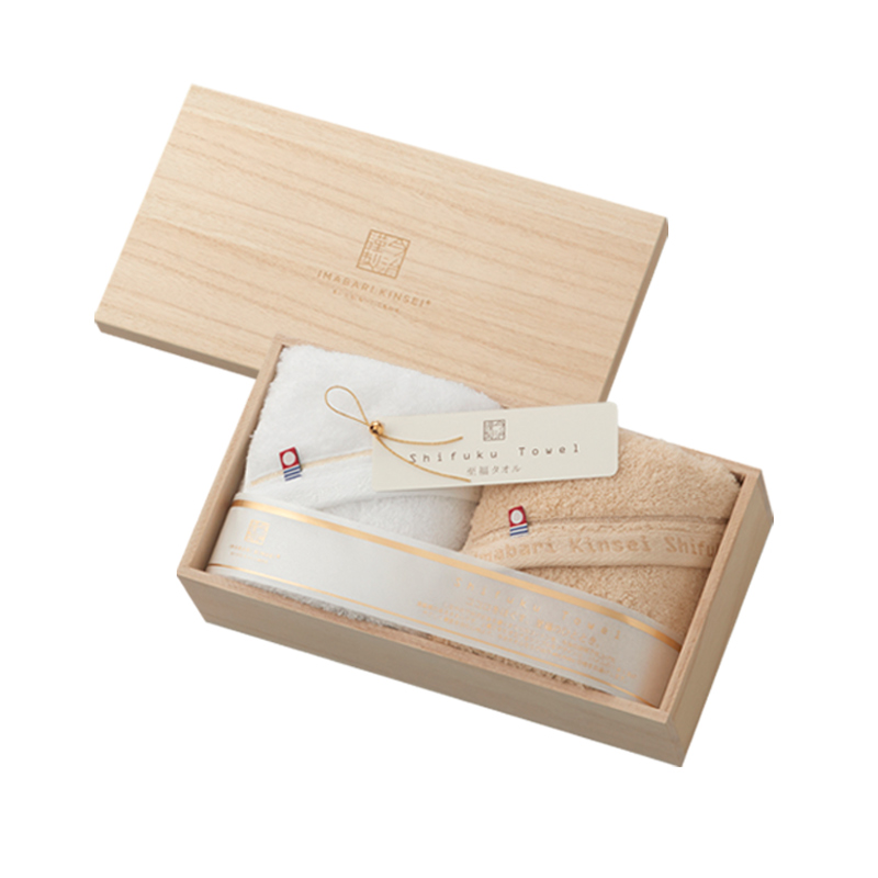 至福タオル　木箱入り　フェイスタオル２枚セット　SH55030