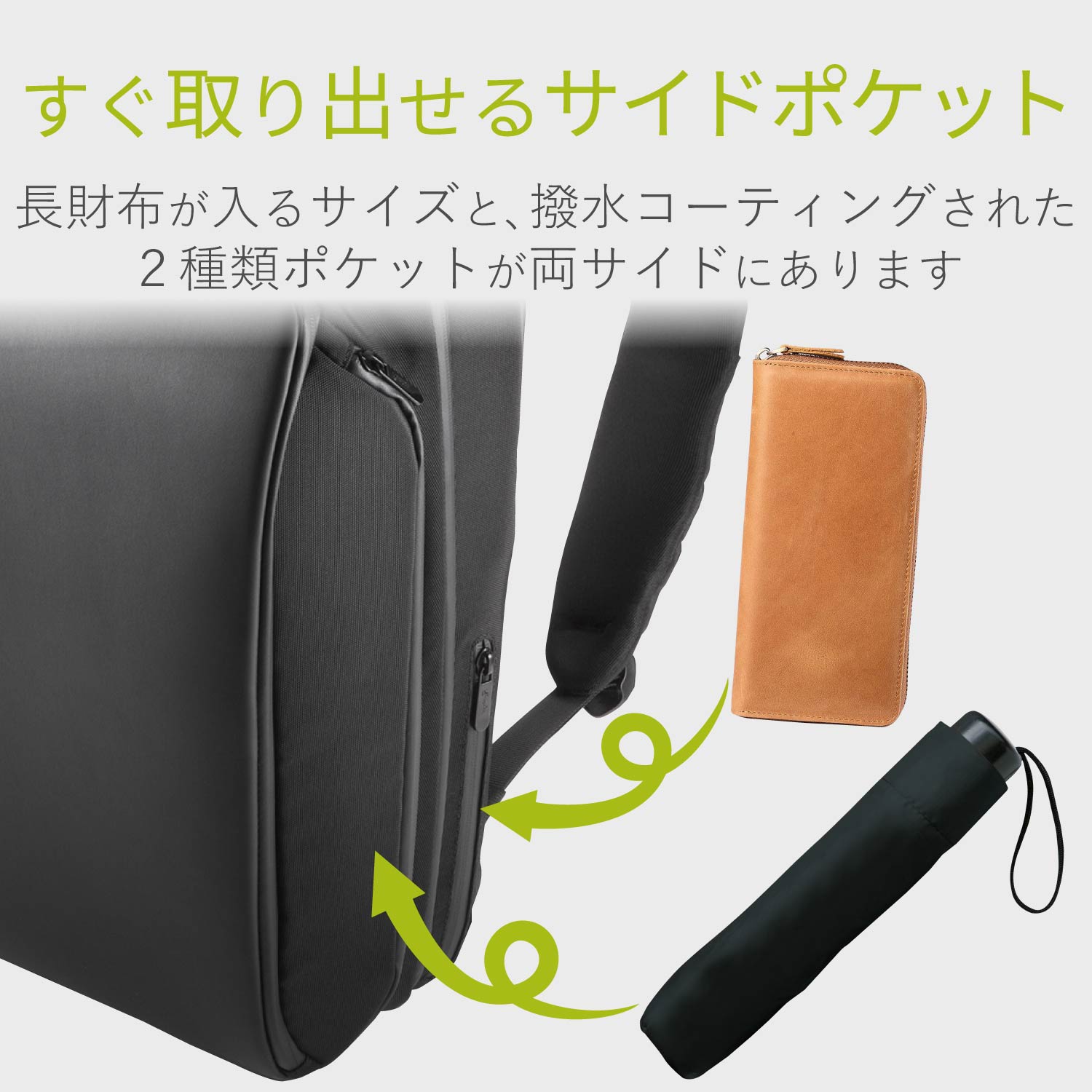 4気室構造 撥水生地 USB充電ポート付 高機能リュック 15.6inch