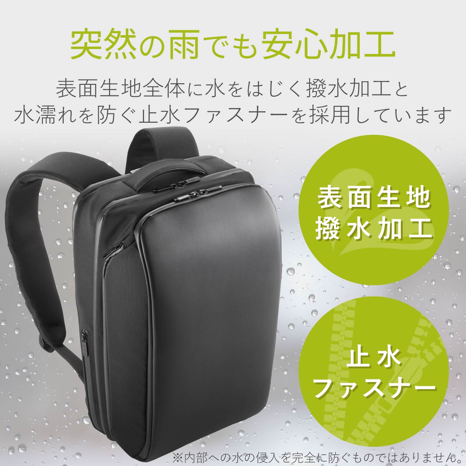 4気室構造 撥水生地 USB充電ポート付 高機能リュック 15.6inch