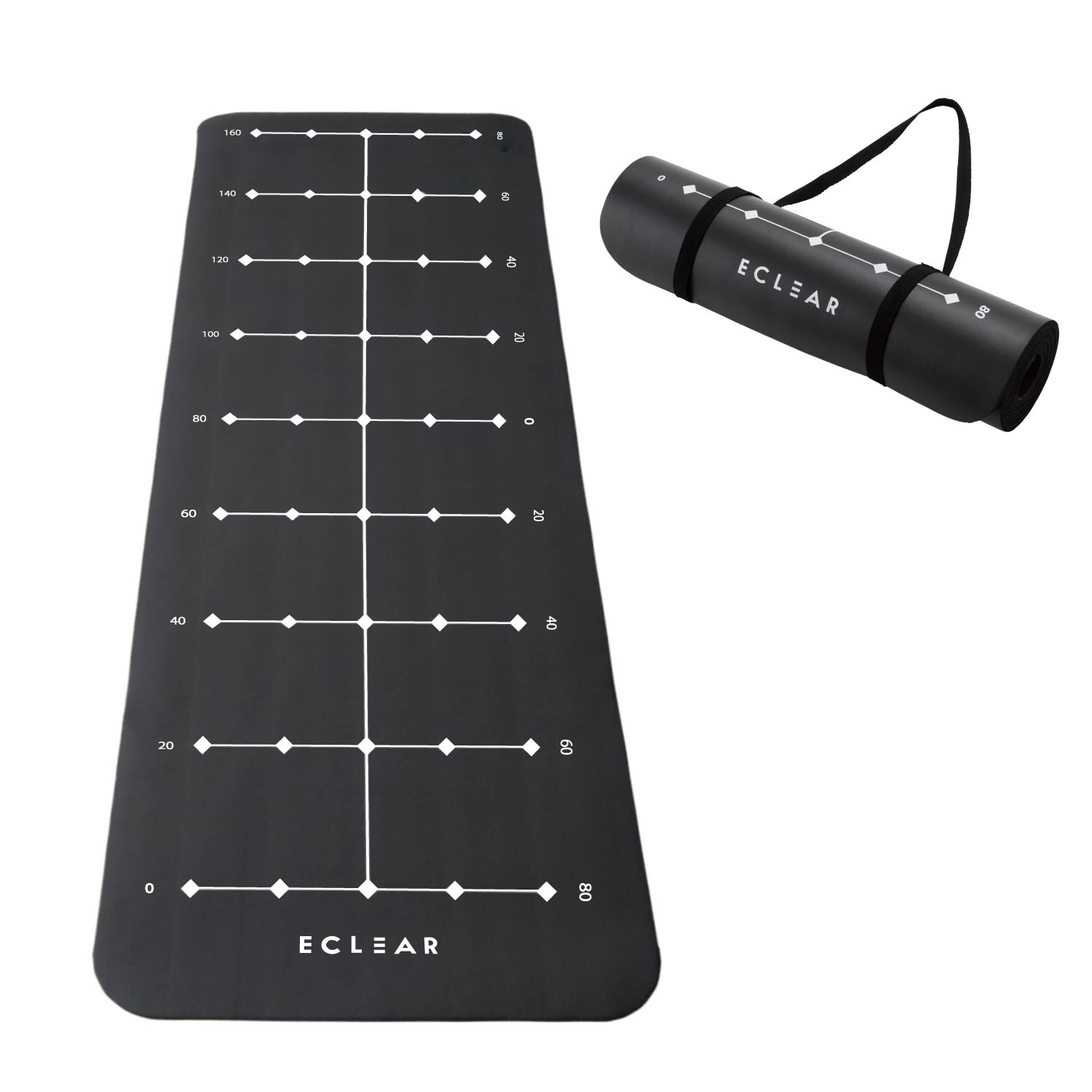 エクリアスポーツ トレーニングマット 厚さ8mm ガイドライン付