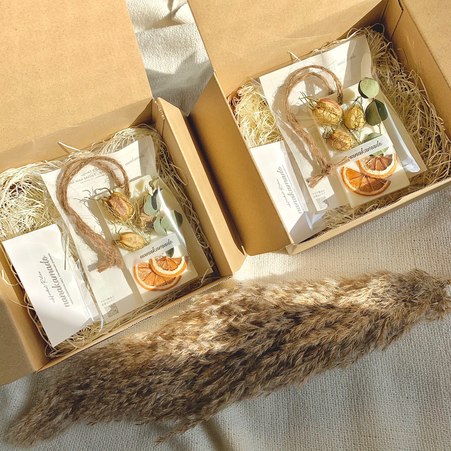 ラベンダー×ローズマリーのアロマワックスサシェ（オーバル型）