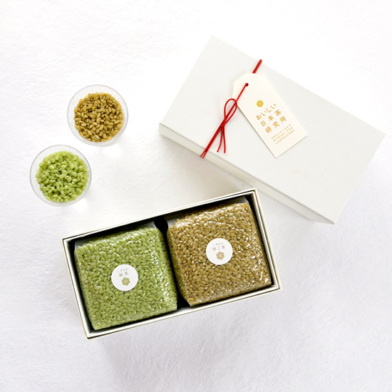日本茶ノ米 緑茶&焙じ茶「2個入り」 (NRG-RH)