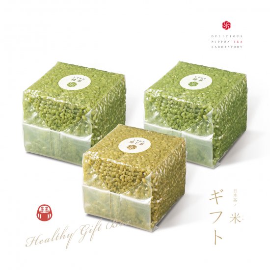 日本茶ノ米 緑茶2個&焙じ茶1個「3個入り」 (NRG-RRH)