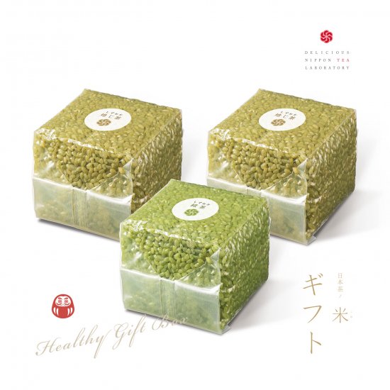 日本茶ノ米 緑茶1個&焙じ茶2個「3個入り」 (NRG-RHH)
