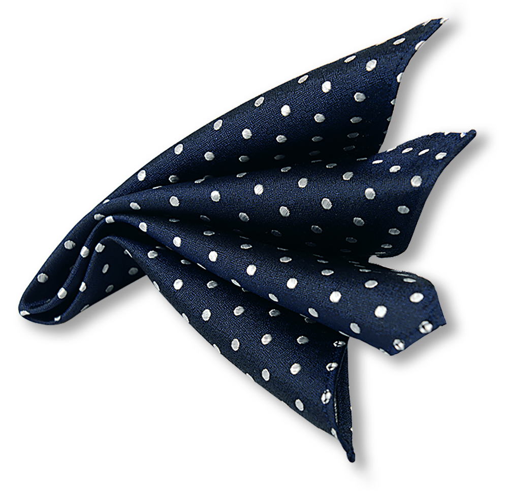 国産 シルク 蝶ネクタイ&ポケットチーフ セット 水玉