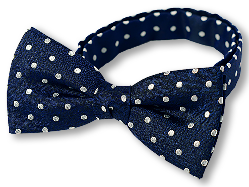 国産 シルク 蝶ネクタイ&ポケットチーフ セット 水玉