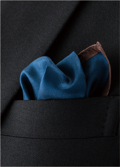 日本製 綾織 シルク 6色 ポケットチーフ ダークカラー