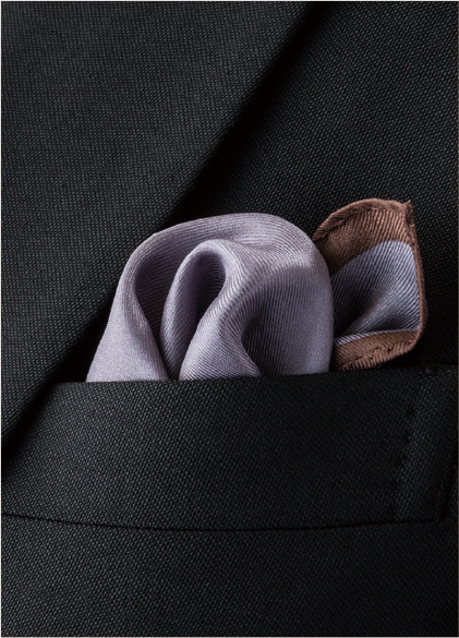 日本製 綾織 シルク 6色 ポケットチーフ ダークカラー