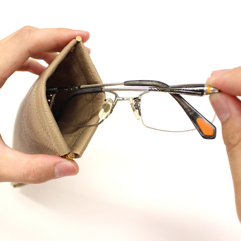 ダブルメガネレザーケース