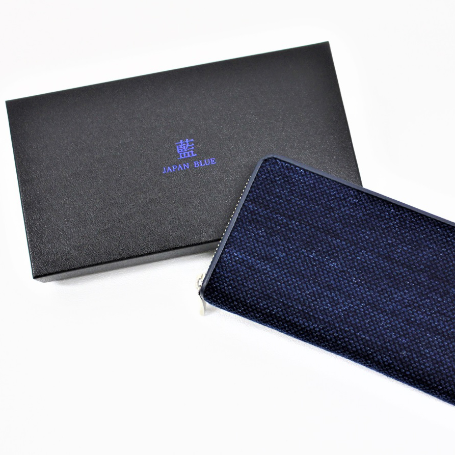 武州正藍染 Sashiko Wallet ラウンドファスナー