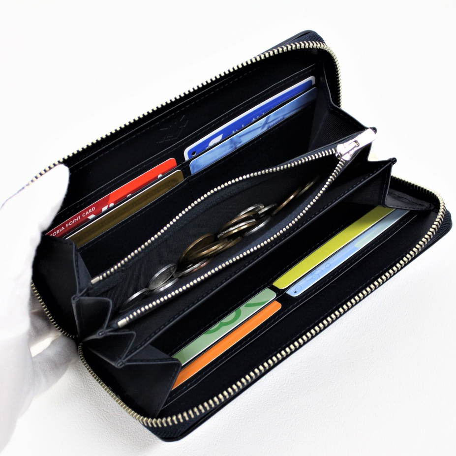武州正藍染 Sashiko Wallet ラウンドファスナー