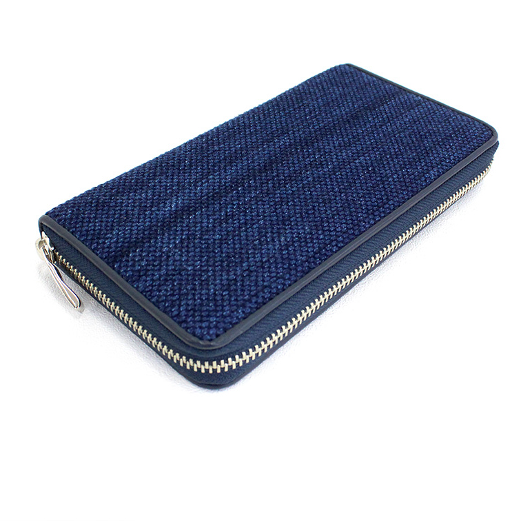 武州正藍染 Sashiko Wallet ラウンドファスナー