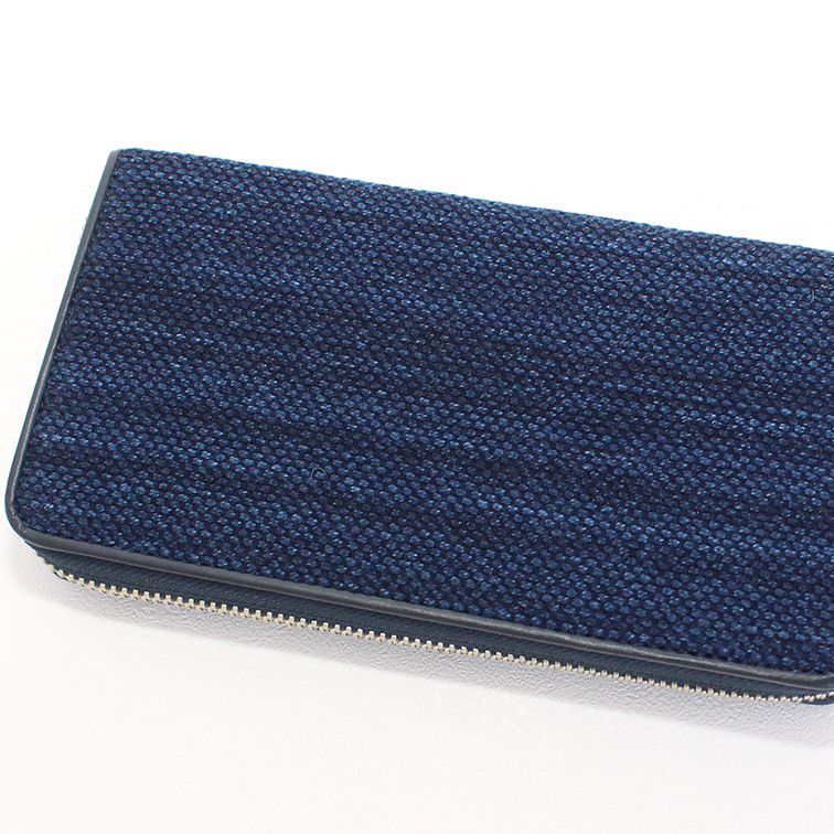武州正藍染 Sashiko Wallet ラウンドファスナー