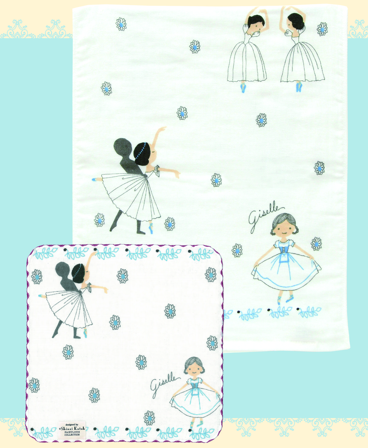 バレエ発表会タオルセット（フェイスタオル+タオルチーフ）