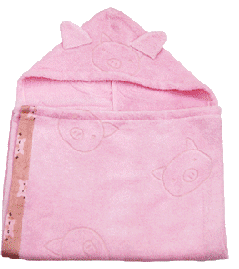 プチプチフードバスタオルセット（フードバスタオル＋タオルチーフ）化粧箱入り