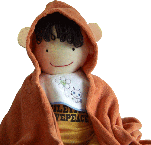 プチプチフードバスタオルセット（フードバスタオル＋タオルチーフ）化粧箱入り