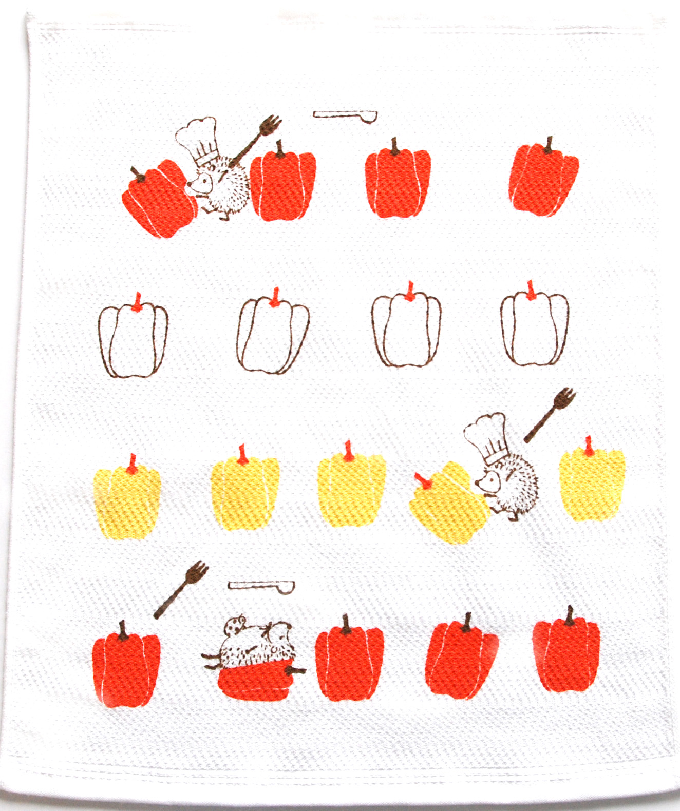 キッチンタオル「ふきぴか」（プリント）（りんごとりす・パプリカ・スリーバーズ・レモンハート・野菜）化粧箱入り