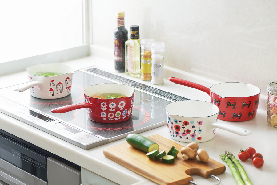 ホーロー両口ミルクパン15cm