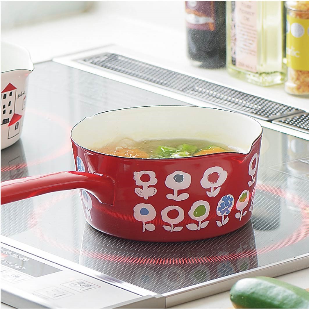 ホーロー両口ミルクパン15cm