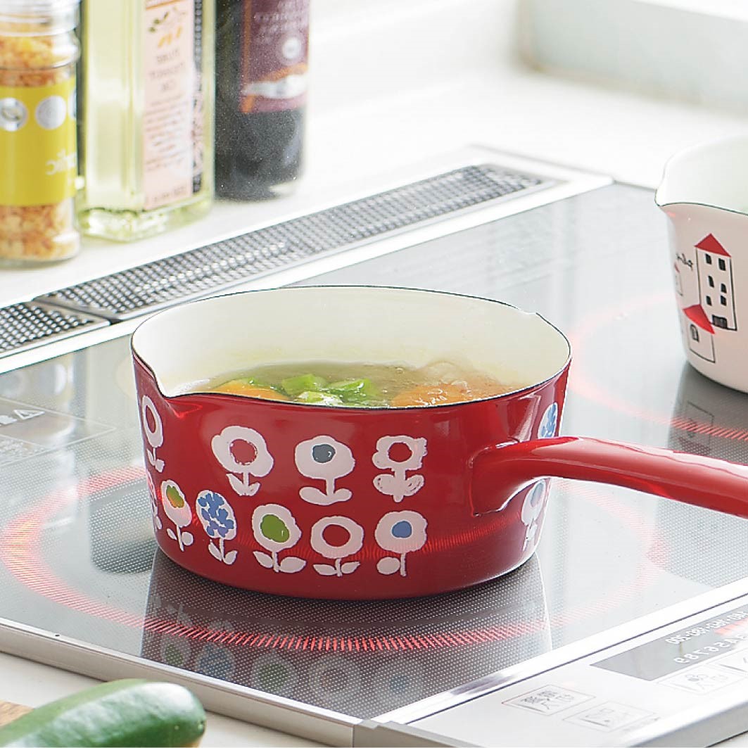 ホーロー両口ミルクパン15cm