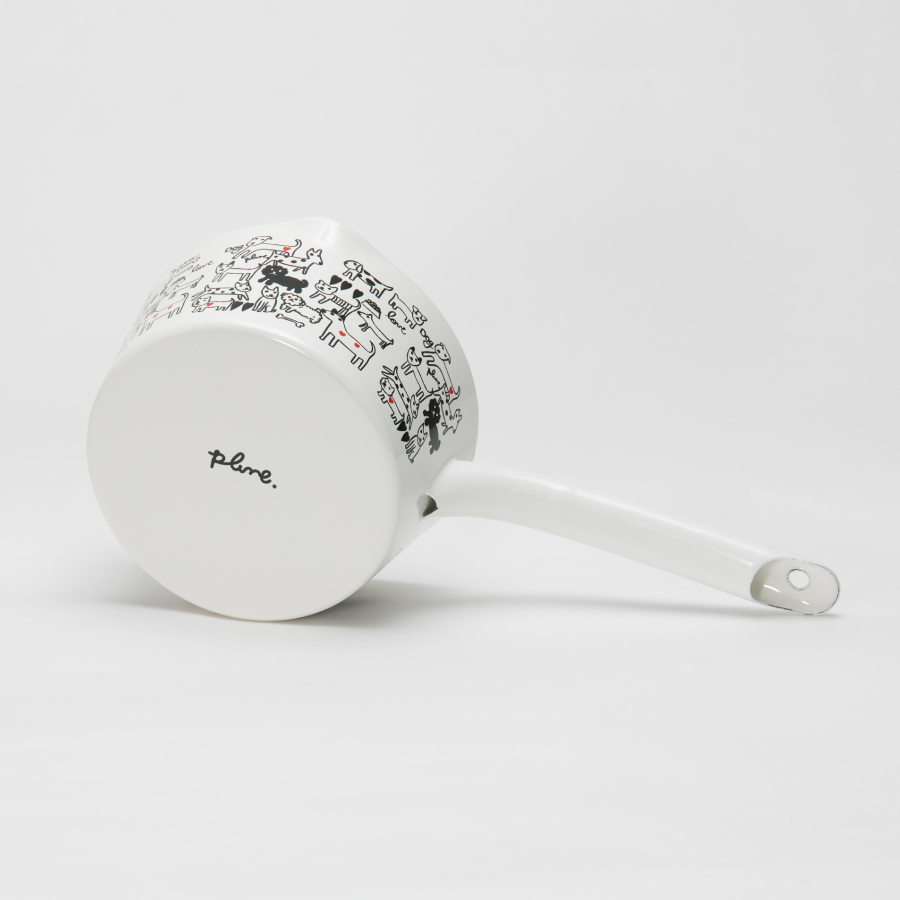 ホーロー両口ミルクパン15cm