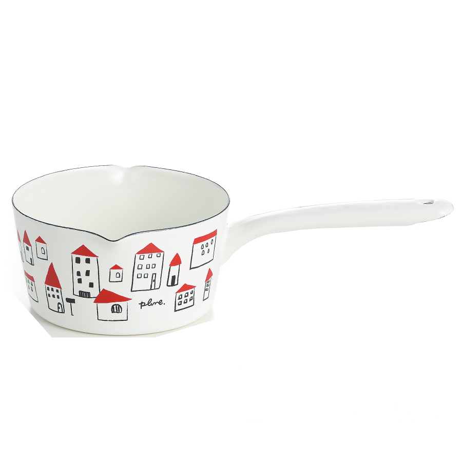 ホーロー両口ミルクパン15cm