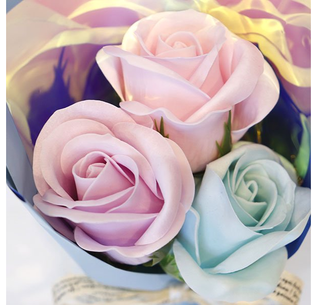 クリア3輪【全5色】（バスソープフラワー）