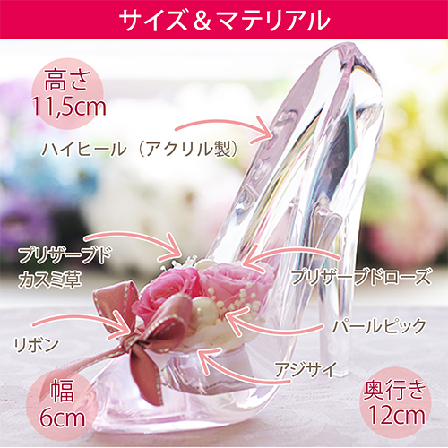 【彫刻入り】シンデレラ プリザーブドフラワーギフト