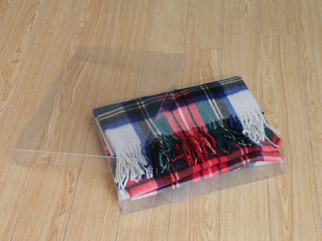 カシミヤ100% 千鳥柄リバーシブルマフラー　-662380-