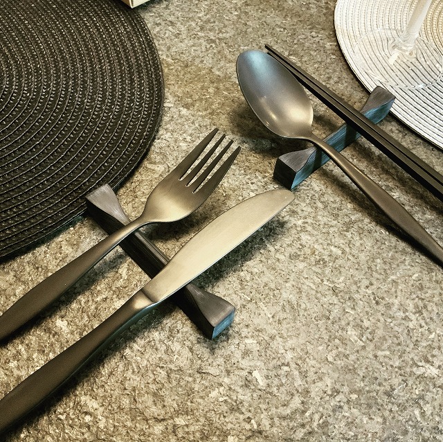 SMサイズ　（フォーク＋スプーンスタンド）６個セットケース付き