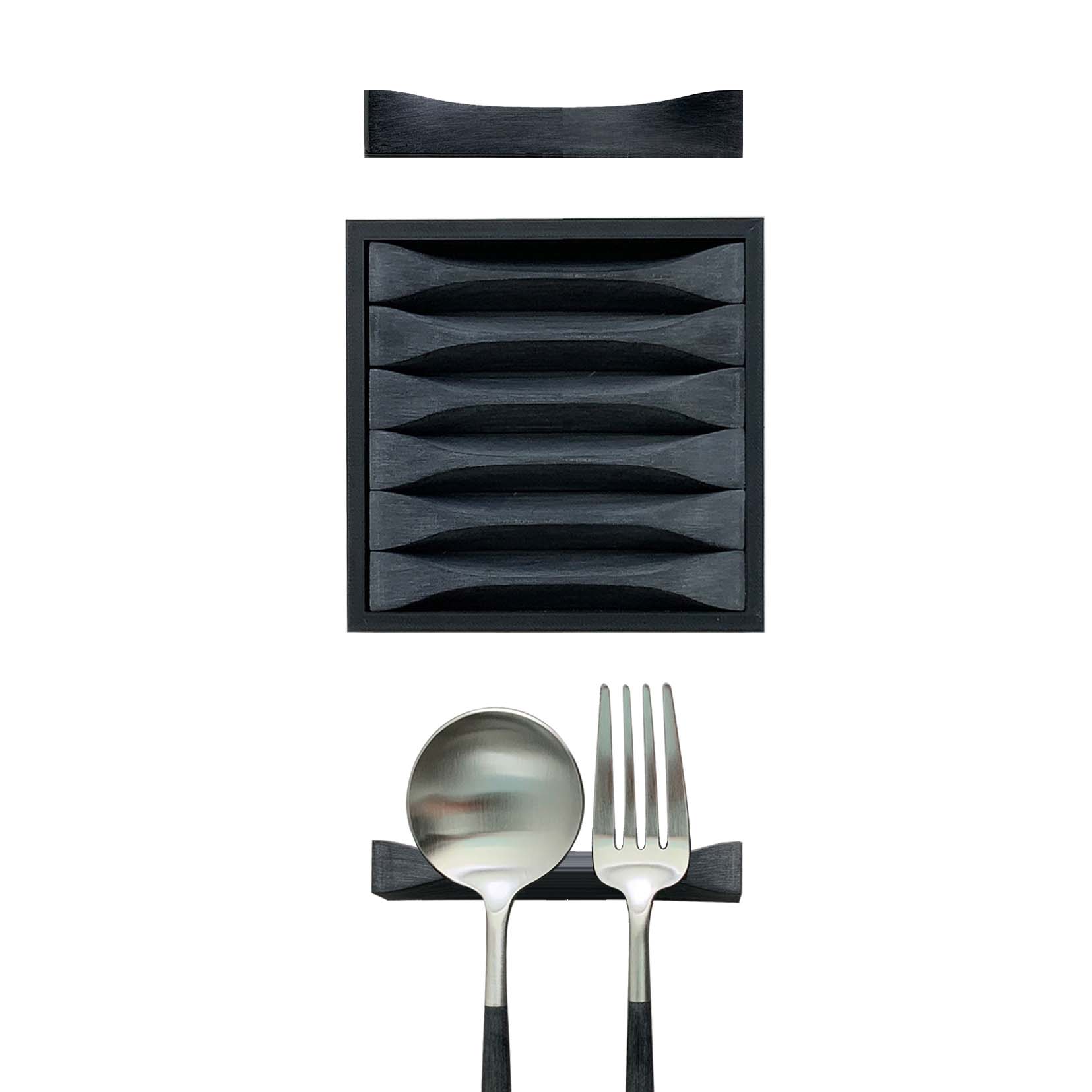 SMサイズ　（フォーク＋スプーンスタンド）６個セットケース付き