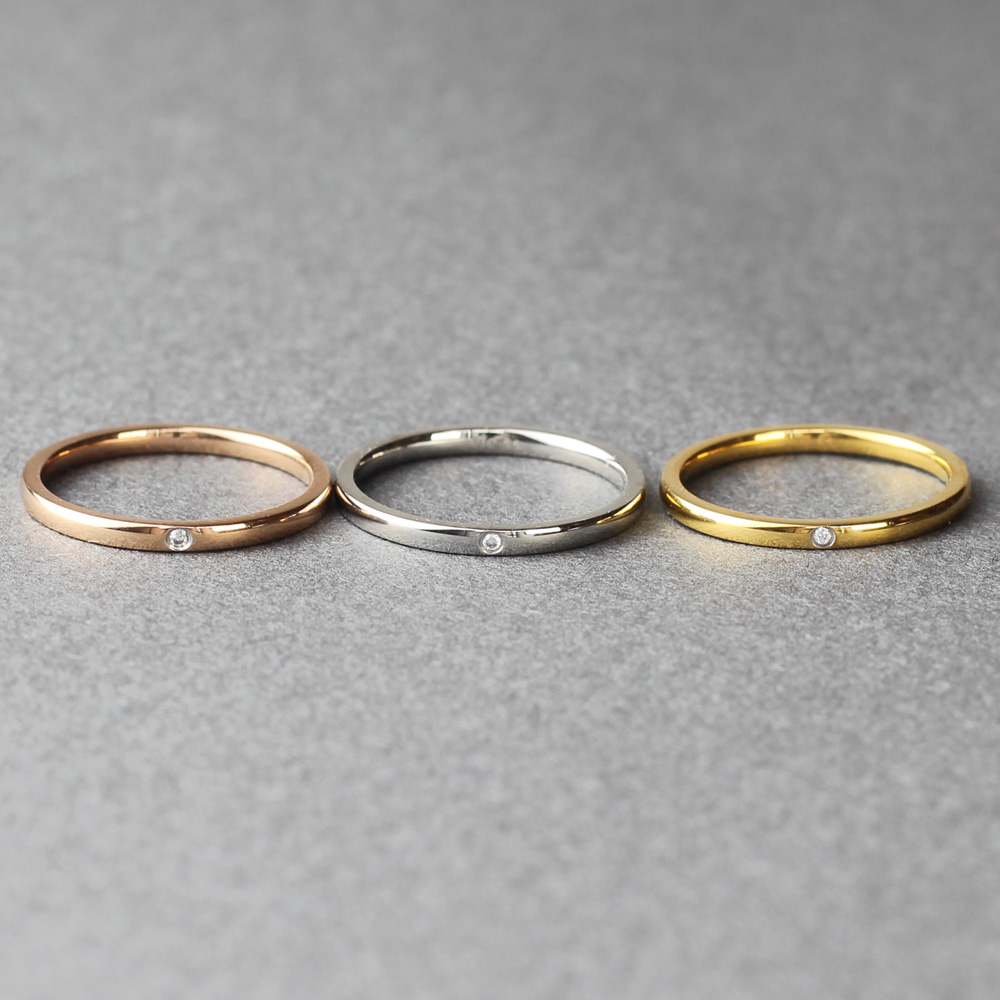 ステンレス 一粒リング