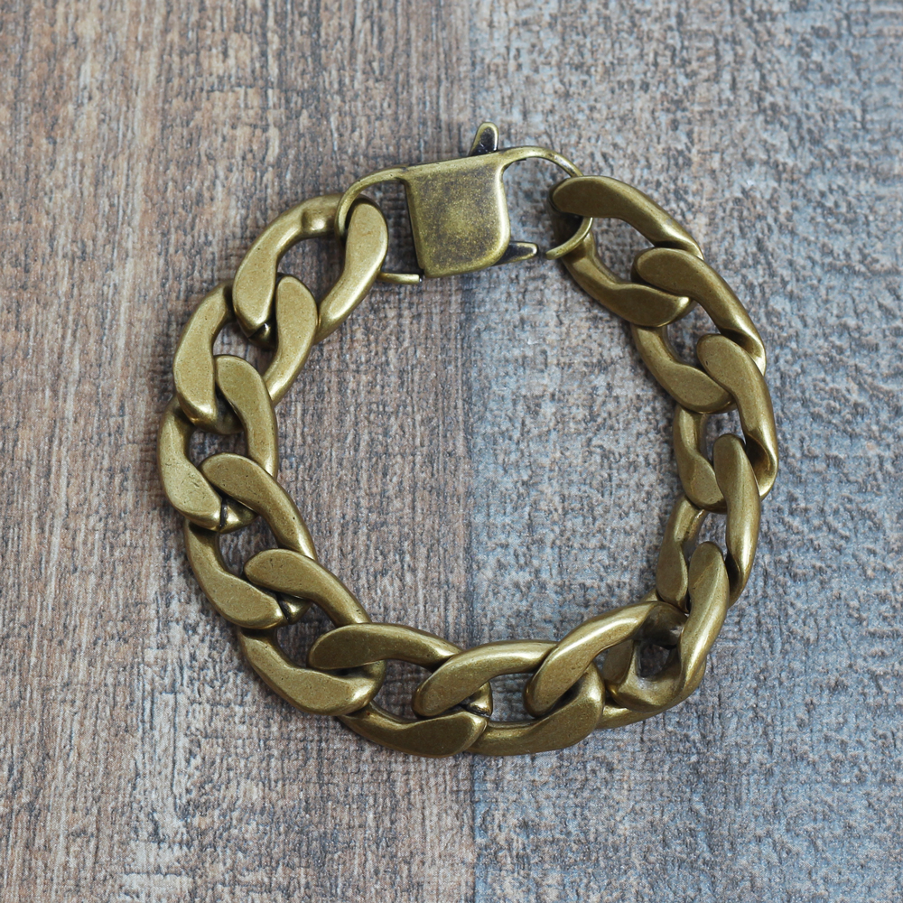 ビックシルエット アレルギーフリー ステンレスチェーンブレスレットB1319