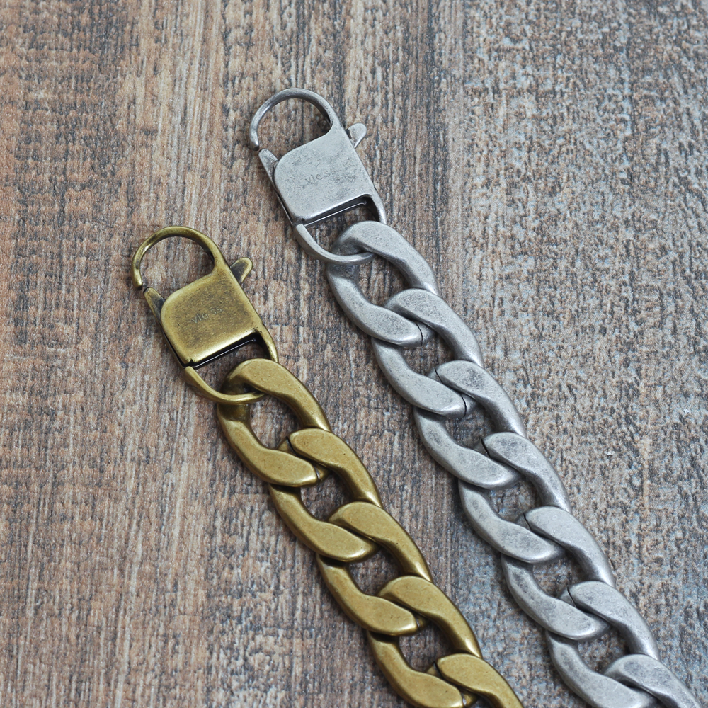 ビックシルエット アレルギーフリー ステンレスチェーンブレスレットB1319