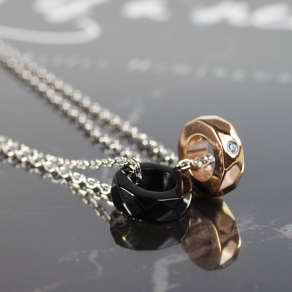 多面体デザイン 2collar アレルギーフリー ネックレス N1291